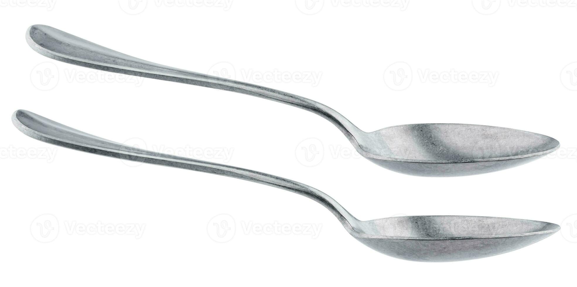 Metal spoon isolated on white background photo