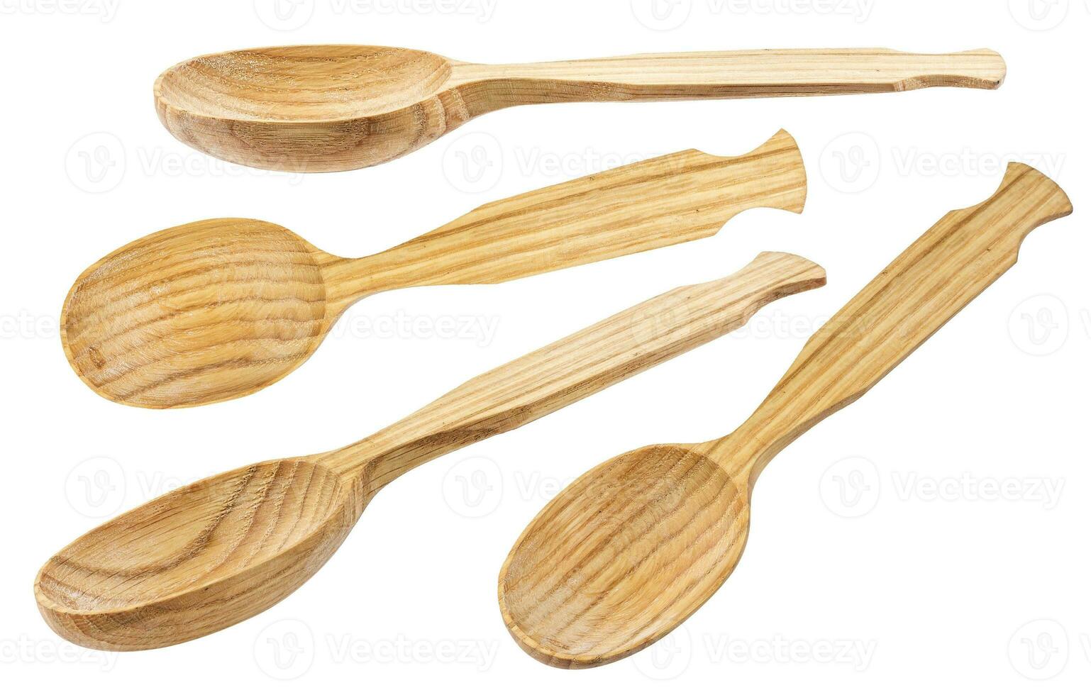 Wooden spoon isolated on white background with clipping path. Collection photo