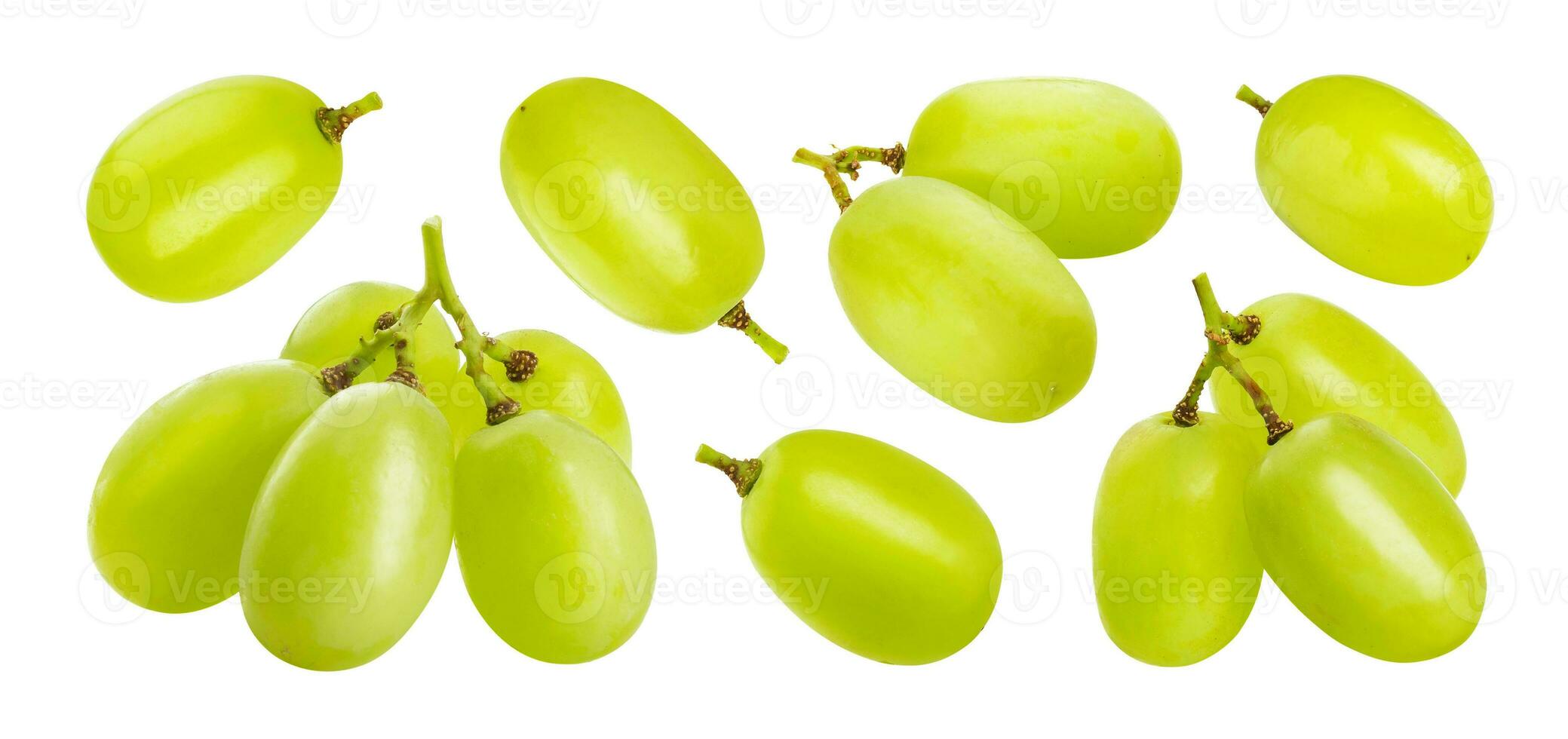 Green grape isolated on white background with clipping path photo