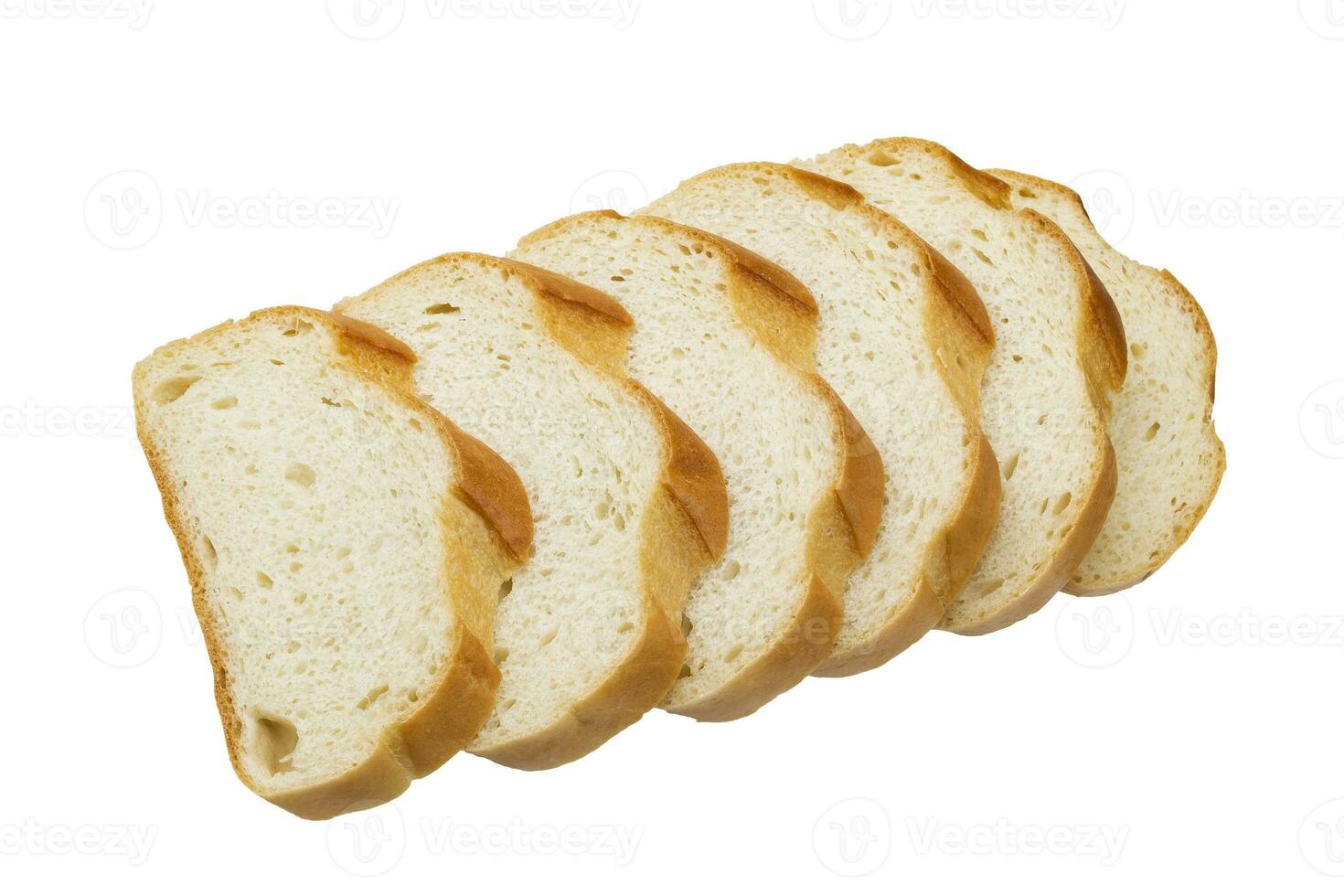 Slices of white bread isolated on white background photo