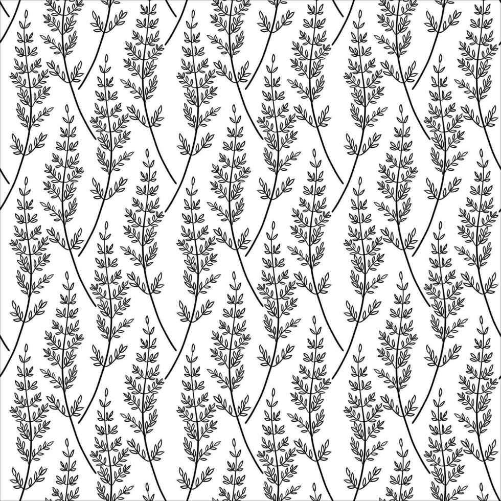 Seamless Pattern With Line Drawn Twigs vector