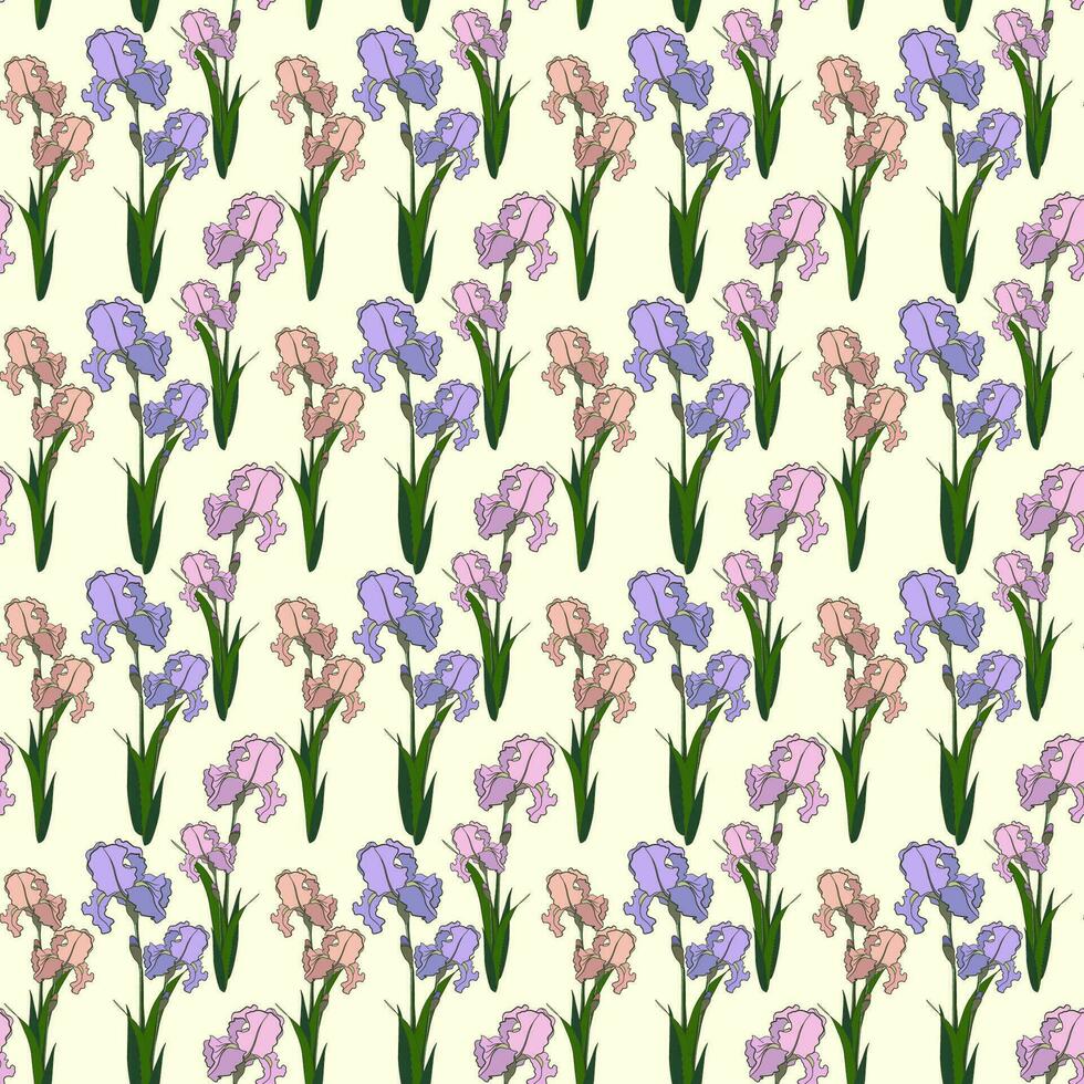 Seamless Pattern With Colorful Drawn Flowers vector