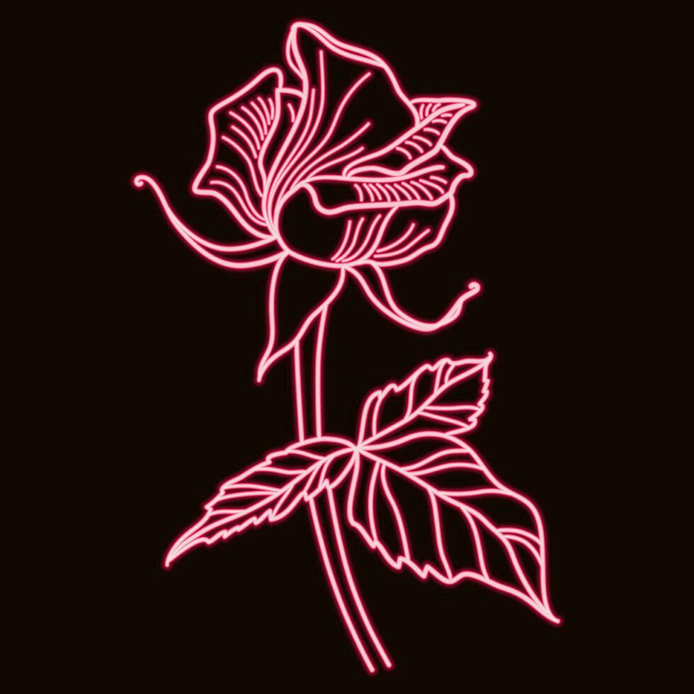 Vector Flower With Neon Effect