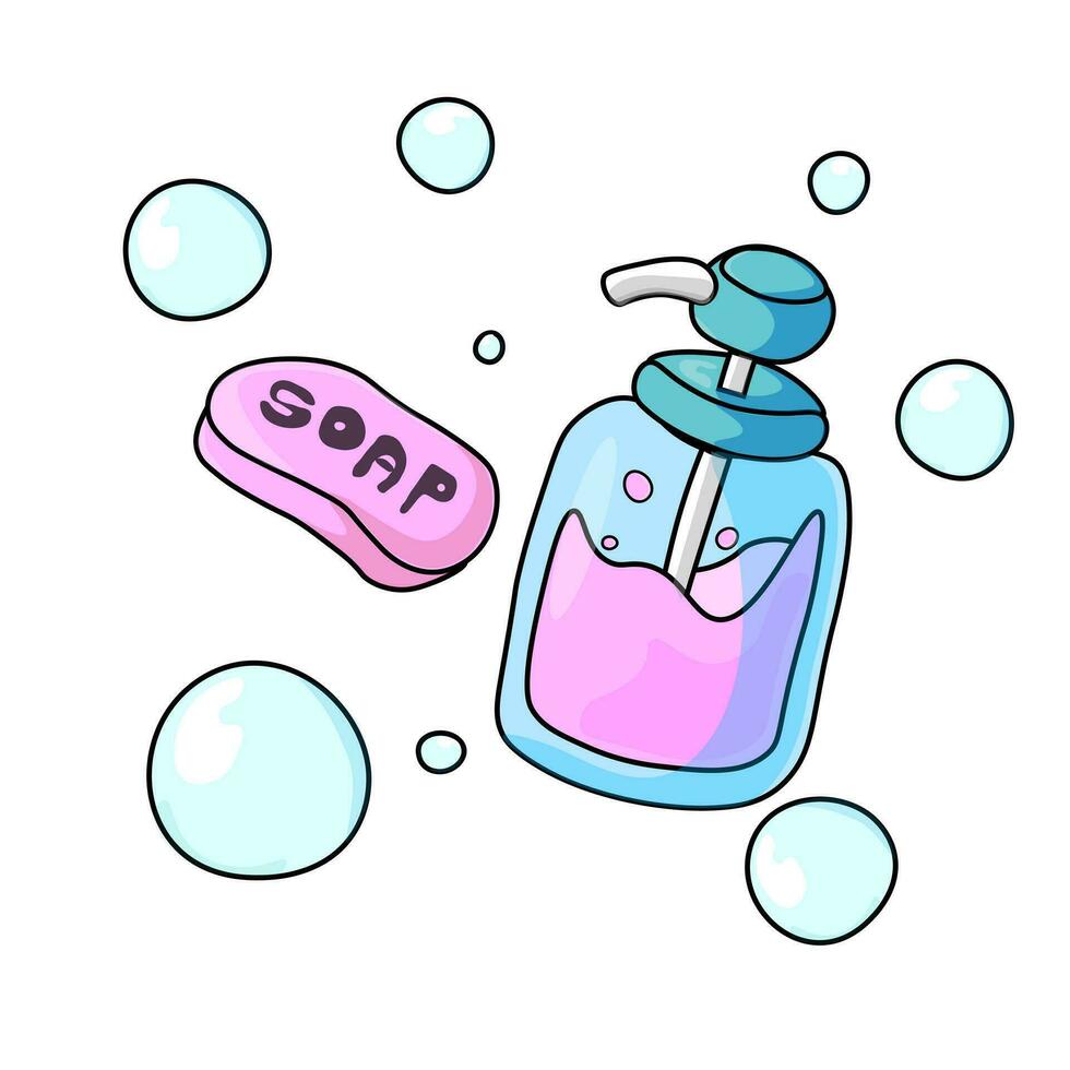 bottle of soap vector