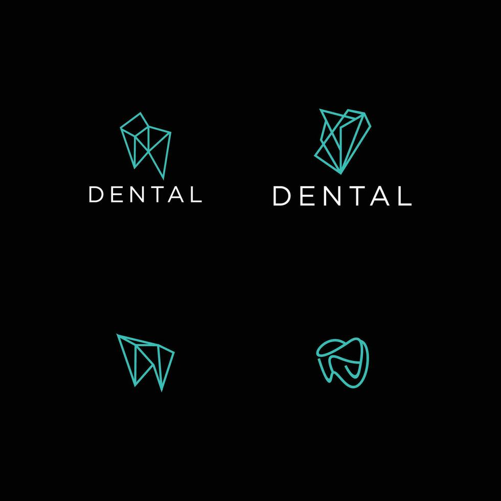 Collection of dental logo templates. Creative icon with geometric line shape logo collection. vector