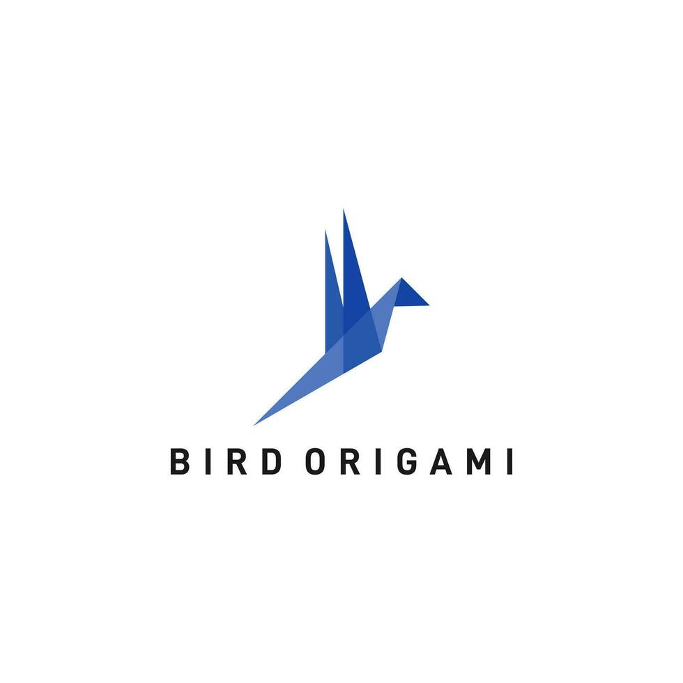 Creative Origami Bird Logo Design vector
