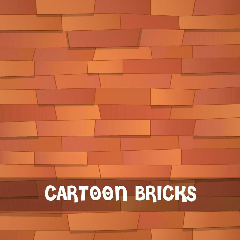 Cartoon wall, bricks texture tiled background vector