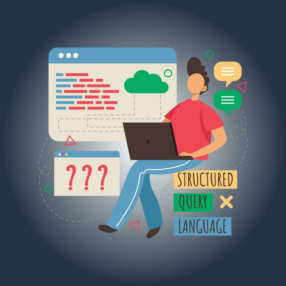 Flat Design sql Vector