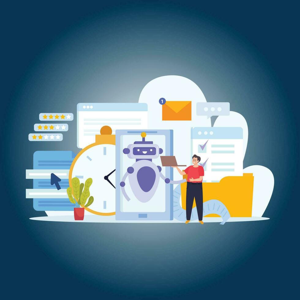 Chatbots Help Improve Customer Experience vector