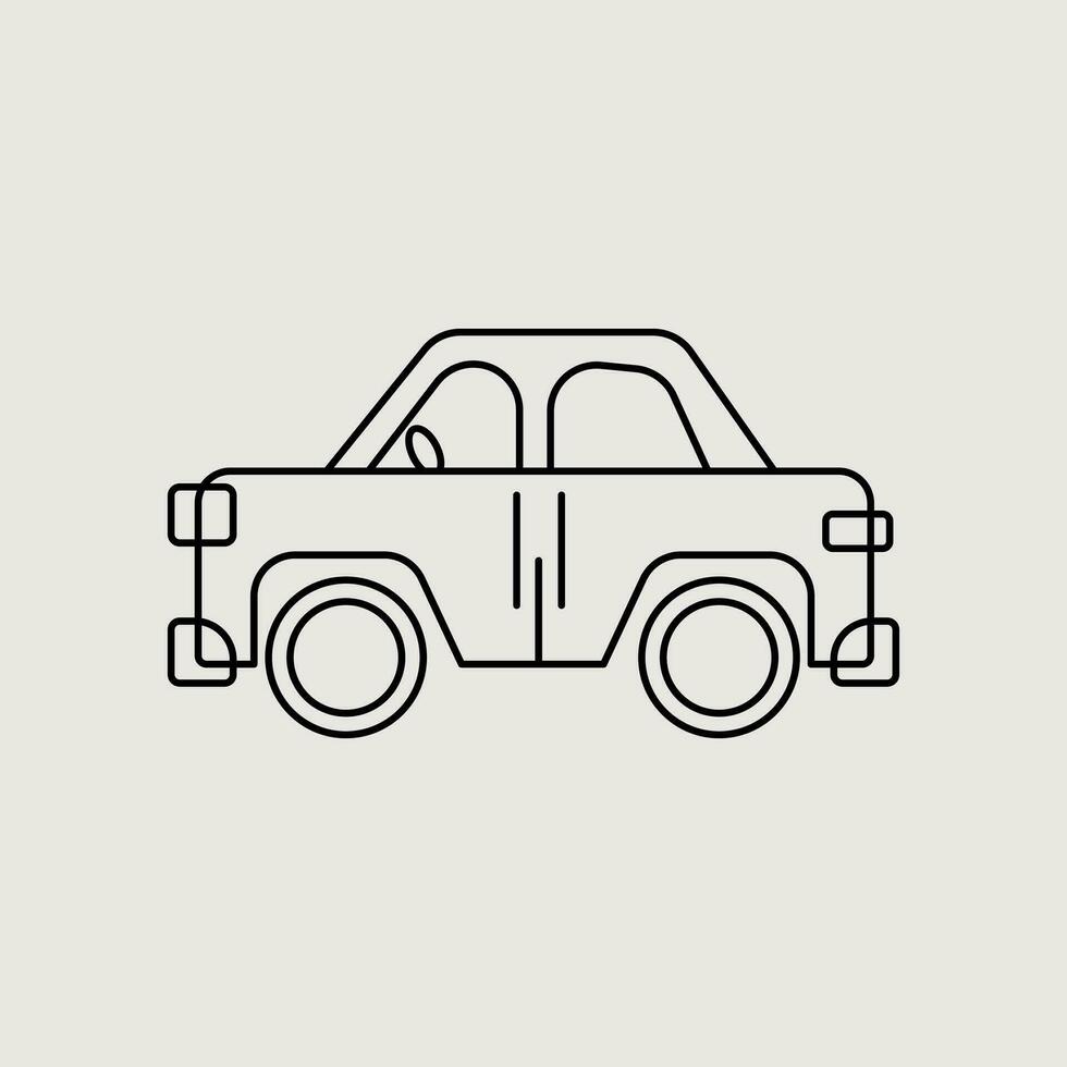 car line art vector illustration