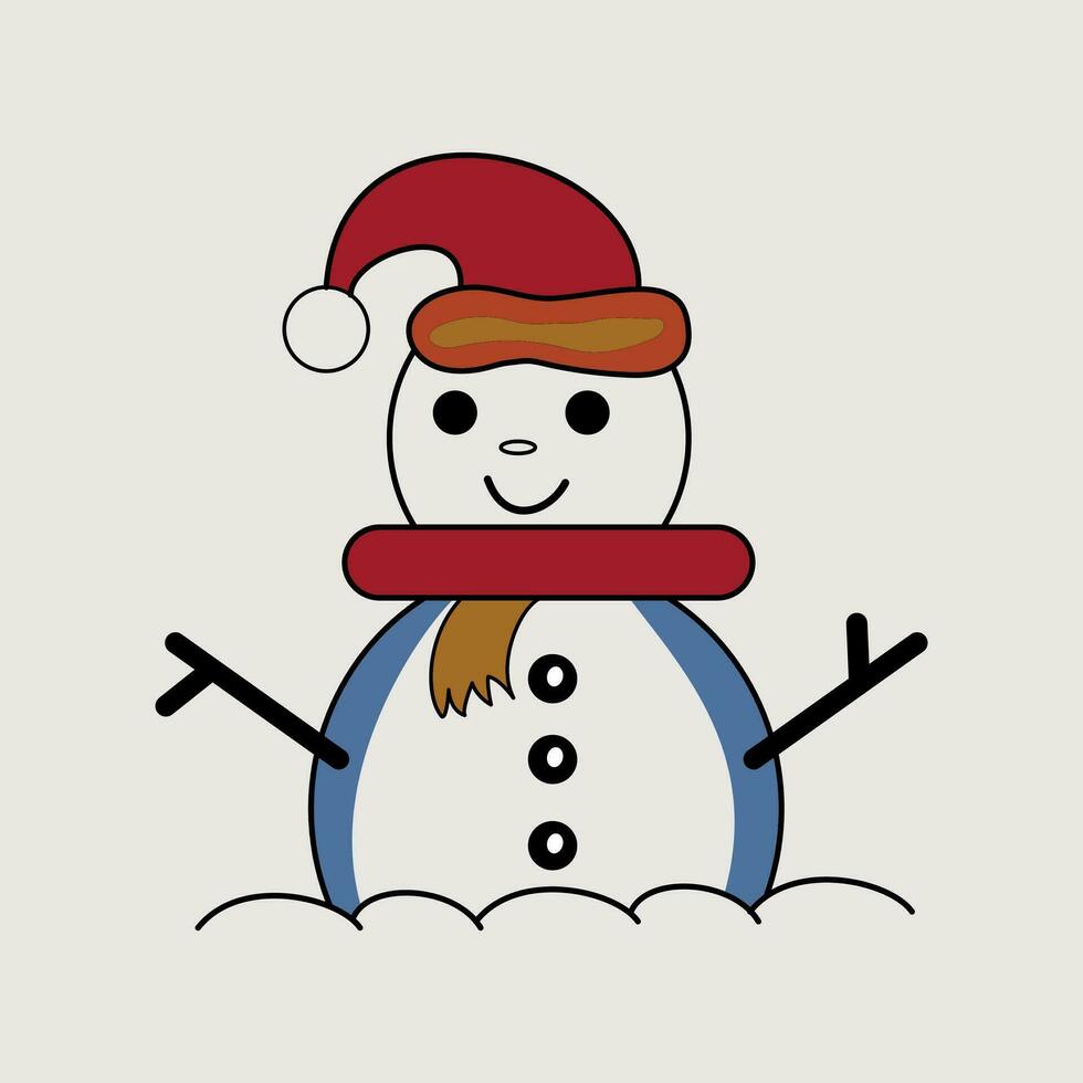 Coloring book for kids, snowman vector