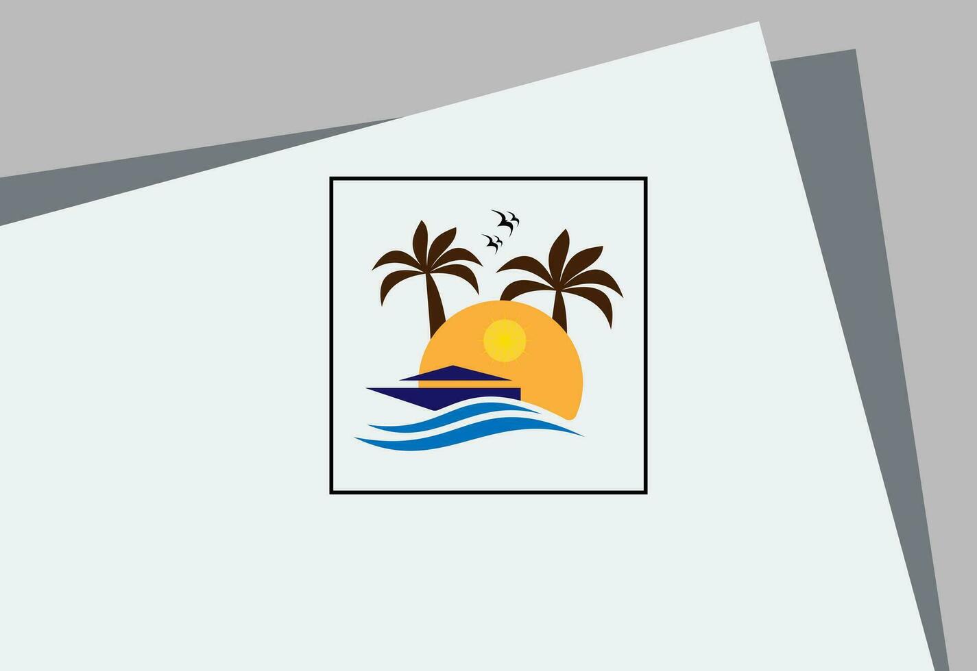 beach logo vector illustration