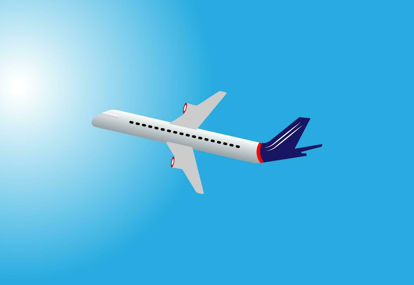 The plane is flying in the sky Vector illustration
