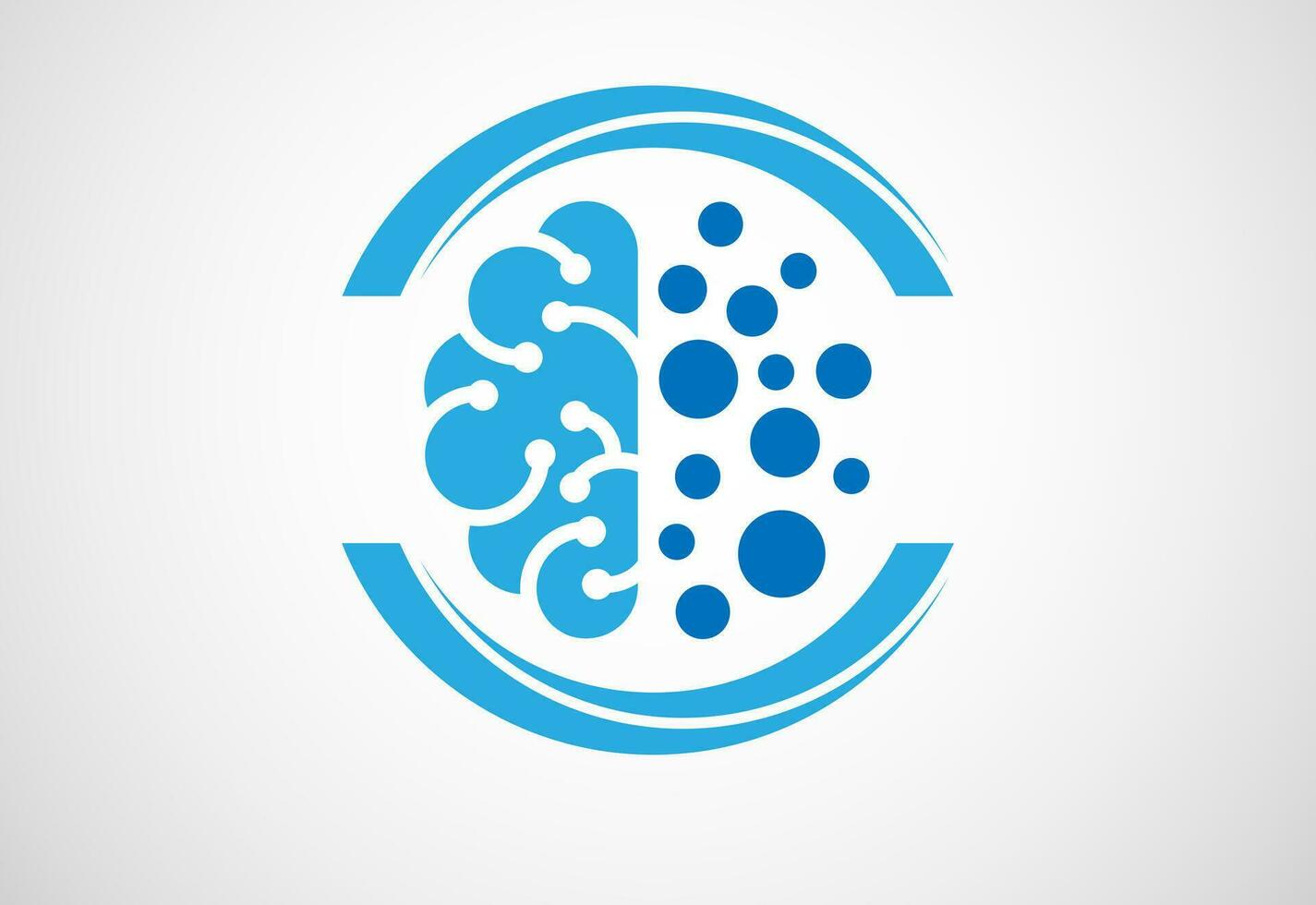 cabeza y cerebro minimalista estilo cerebro icono, cerebro logo vector