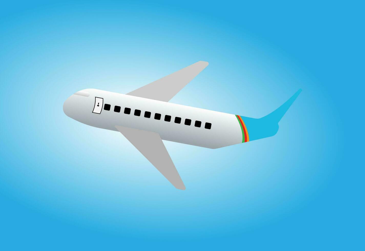 The plane is flying in the sky Vector illustration