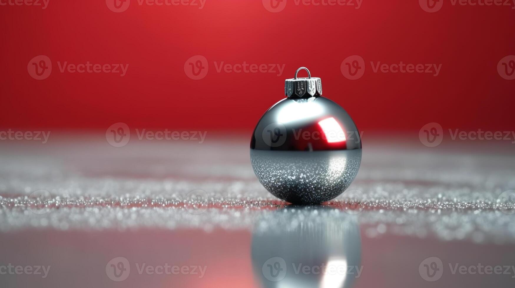 Winter seasonal Merry Christmas and happy new year background wallpaper, template, banner, poster, holiday design, beautiful christmas ball sphere Christmas tree ornament. AI Generated. photo