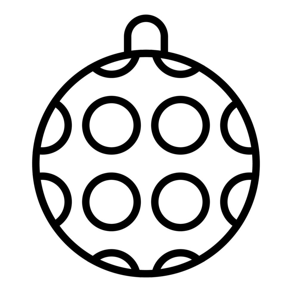 Christmas ball icon. black line art vector isolated on white background. winter decoration design, christmas tree and new year.