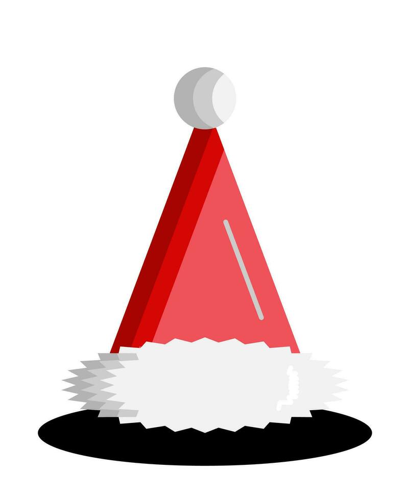 santa or christmas hat icon. simple 3d vector for Christmas holiday ornament designs such as greeting cards, banners, flyers, social media.