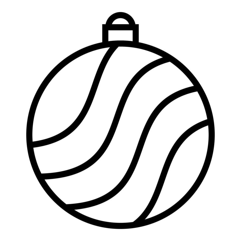 Christmas ball icon. black line art vector isolated on white background. winter decoration design, christmas tree and new year.