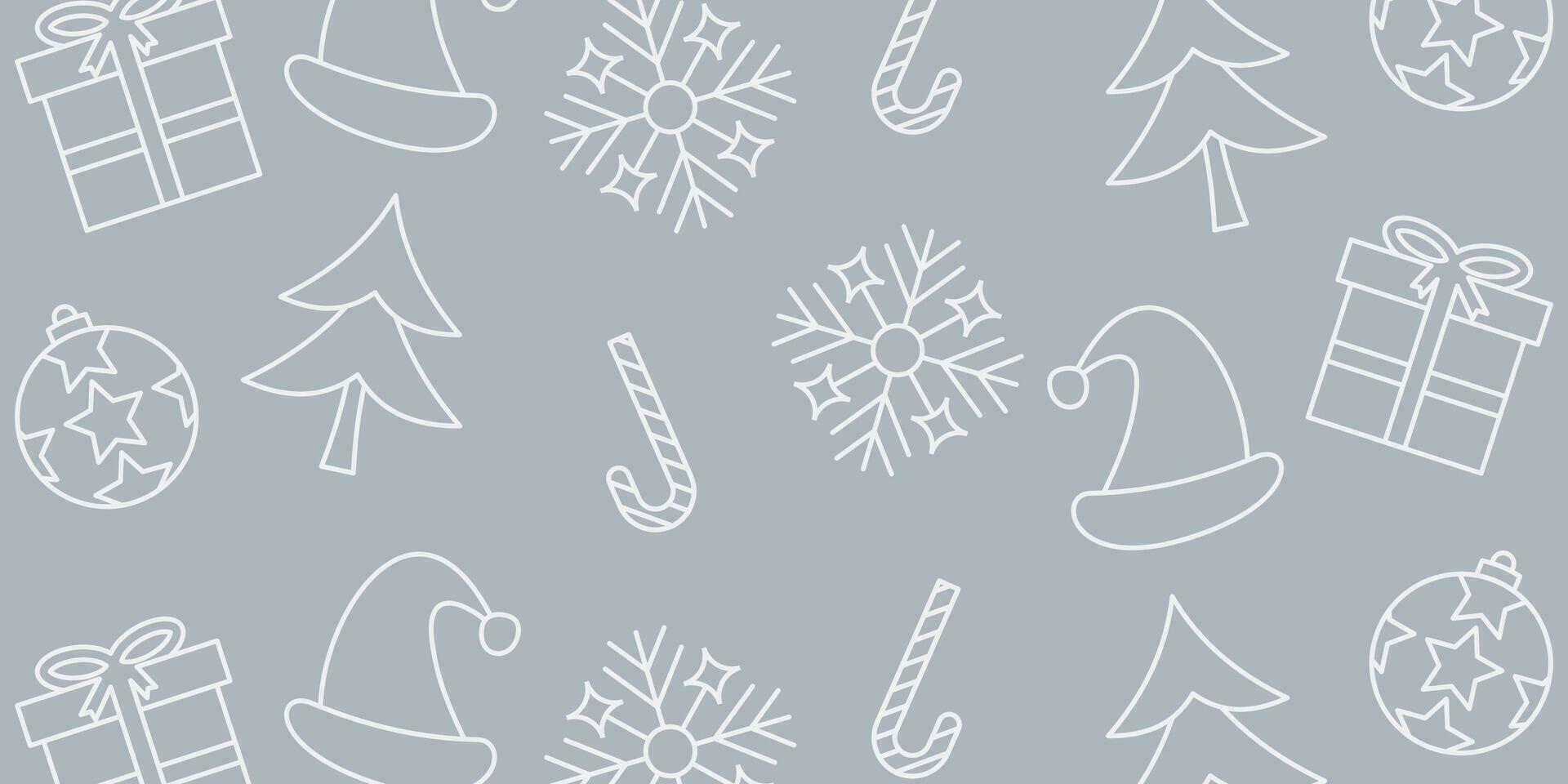 Christmas celebration background with attractive line icon pattern. design vector for banner, poster, greeting card, brochure, social media, web.