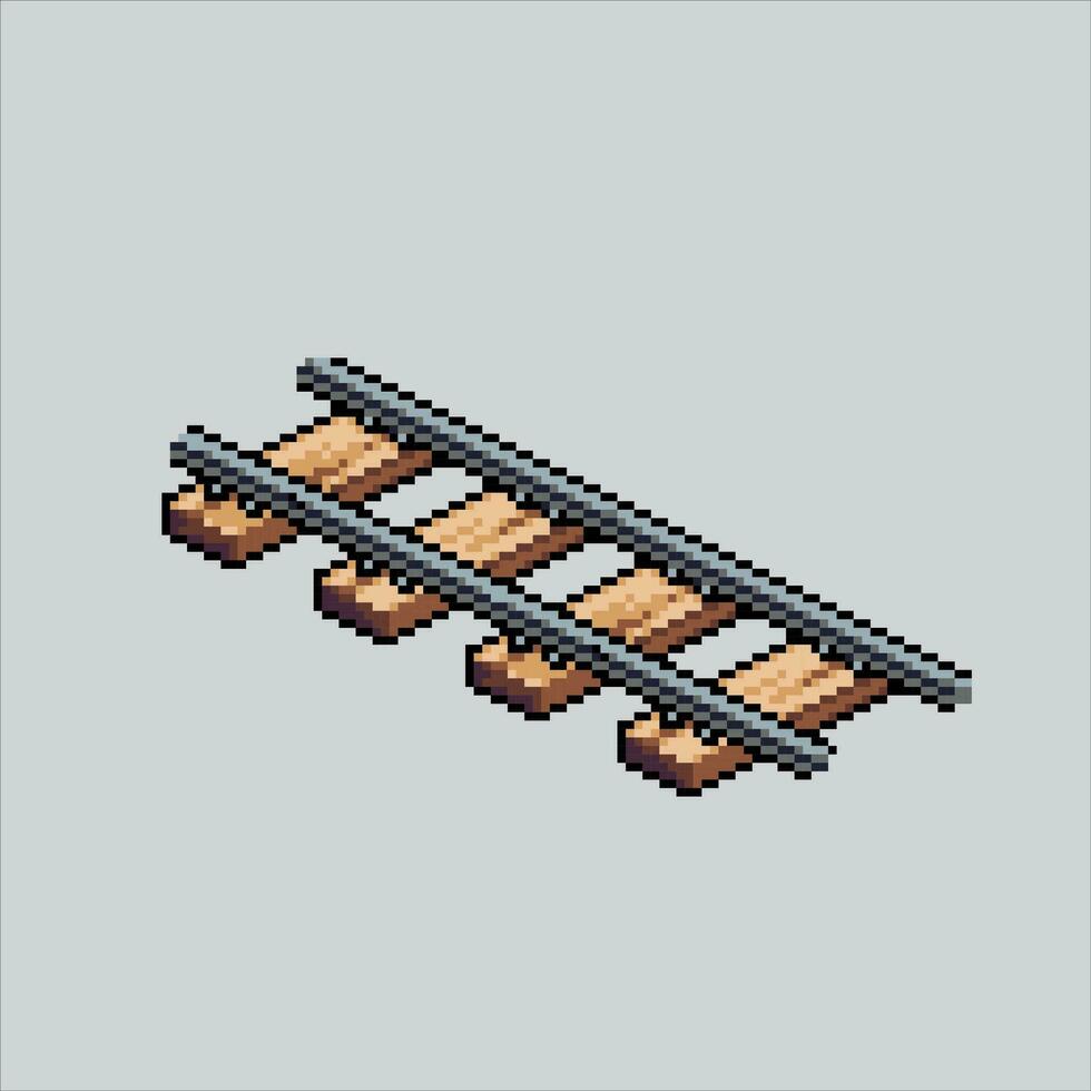 píxel Arte ilustración ferrocarril. pixelado ferrocarril. ferrocarril pixelado para el píxel Arte juego y icono para sitio web y vídeo juego. antiguo colegio retro vector