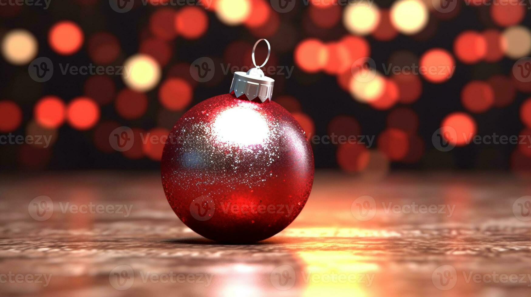 Winter seasonal Merry Christmas and happy new year background wallpaper, template, banner, poster, holiday design, beautiful christmas ball sphere Christmas tree ornament. AI Generated. photo