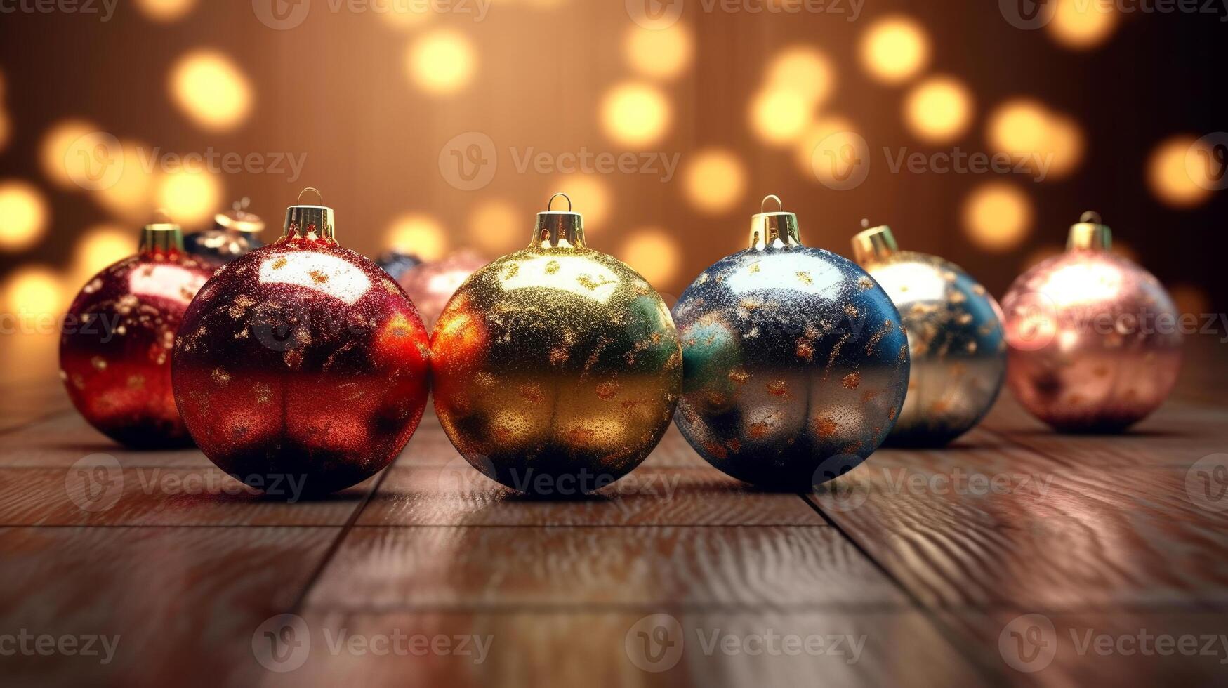 invierno estacional alegre Navidad y contento nuevo año antecedentes fondo de pantalla, plantilla, bandera, póster, fiesta diseño, hermosa Navidad pelota esfera Navidad árbol ornamento. ai generado. foto