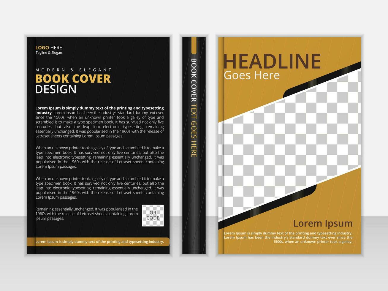 Creative business book cover design layout vector