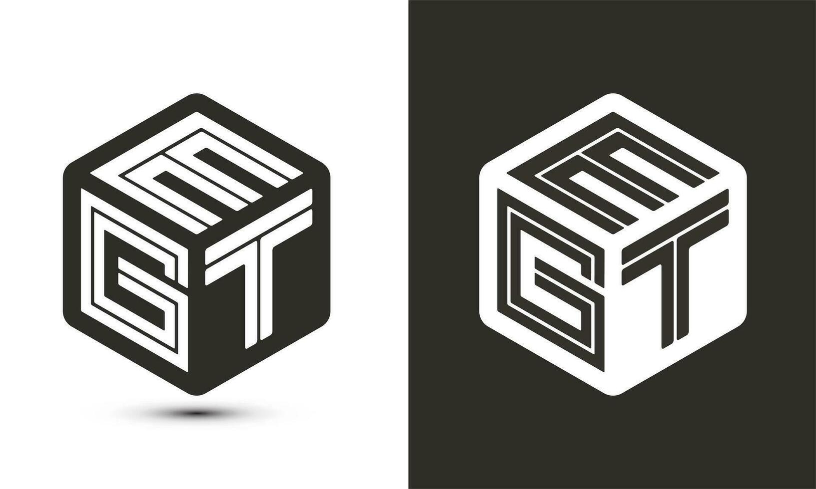 EGT letter logo design with illustrator cube logo, vector logo modern alphabet font overlap style.