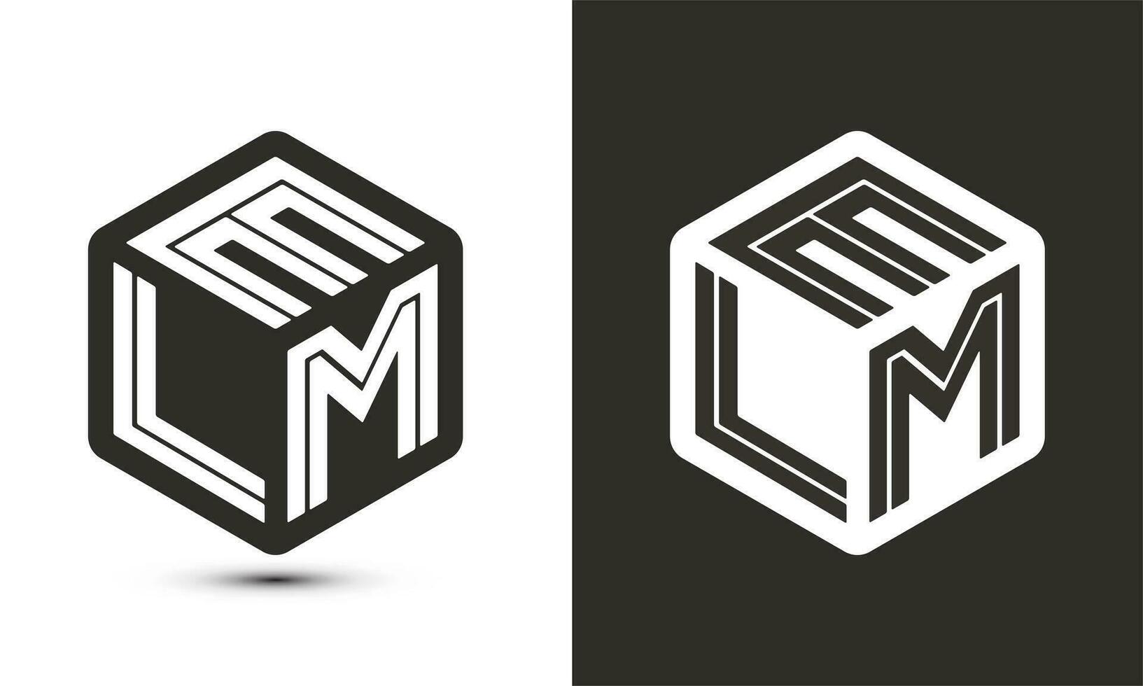 ELM letter logo design with illustrator cube logo, vector logo modern alphabet font overlap style.