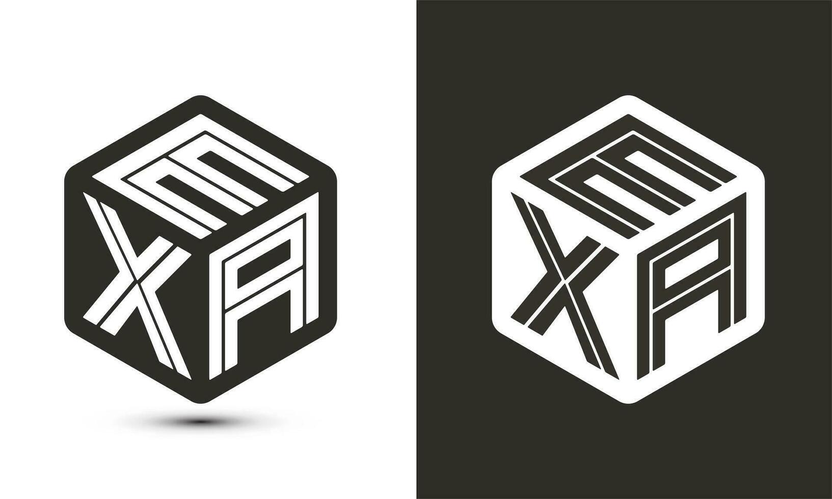 ejemplo letra logo diseño con ilustrador cubo logo, vector logo moderno alfabeto fuente superposición estilo.
