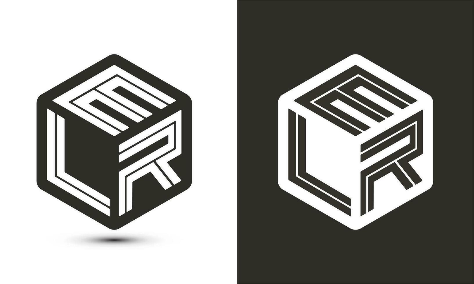 elr letra logo diseño con ilustrador cubo logo, vector logo moderno alfabeto fuente superposición estilo.