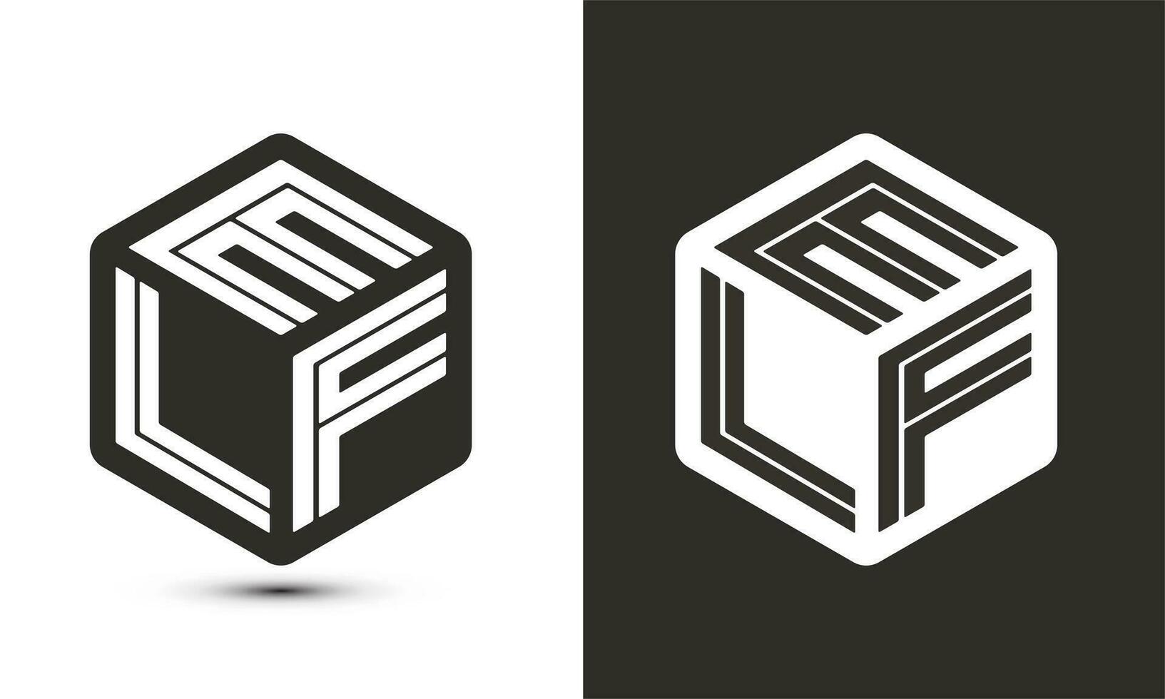 ELA letter logo design with illustrator cube logo, vector logo modern alphabet font overlap style.