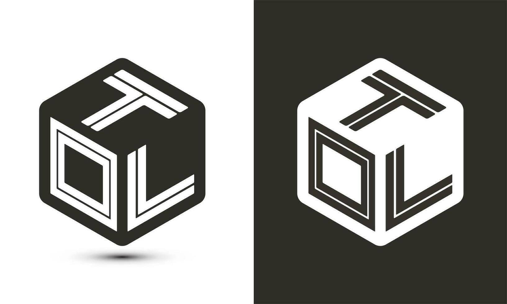 TOL letter logo design with illustrator cube logo, vector logo modern alphabet font overlap style.