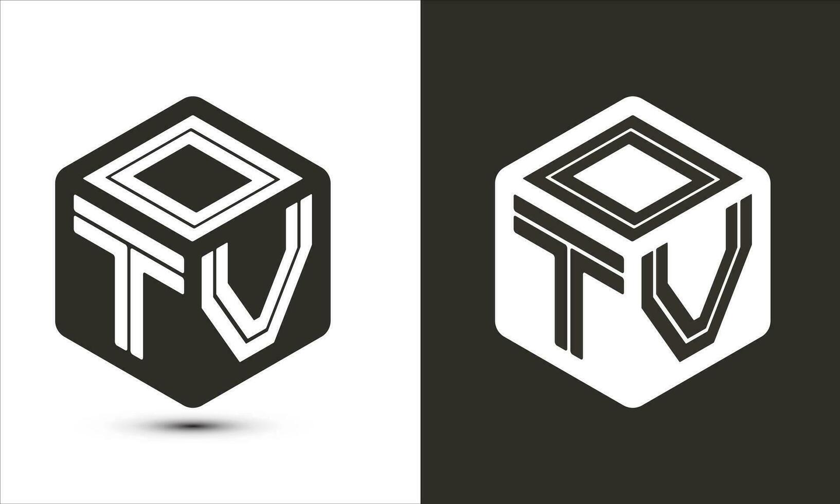 otv letra logo diseño con ilustrador cubo logo, vector logo moderno alfabeto fuente superposición estilo.