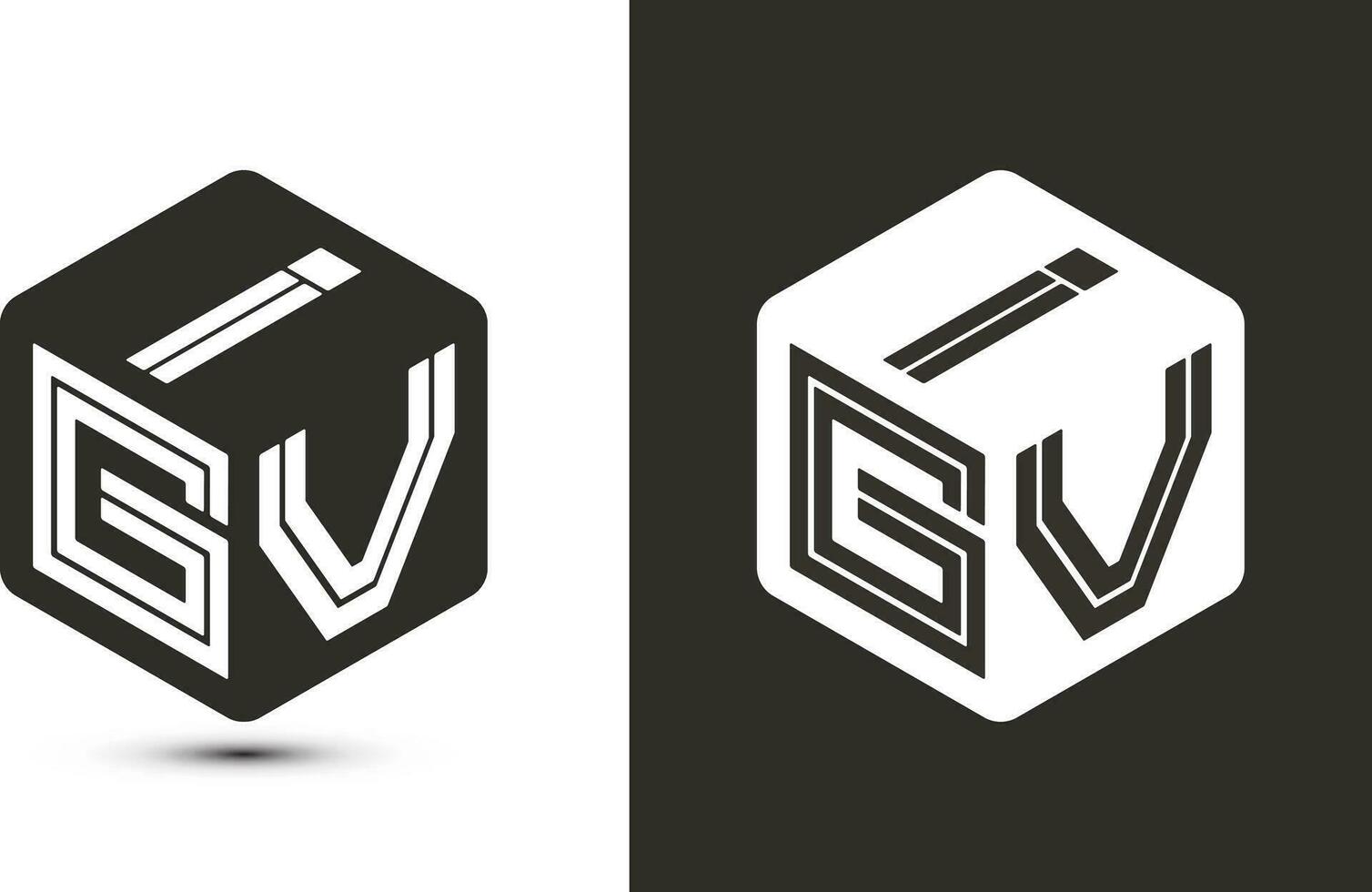 IGV letter logo design with illustrator cube logo, vector logo modern alphabet font overlap style.