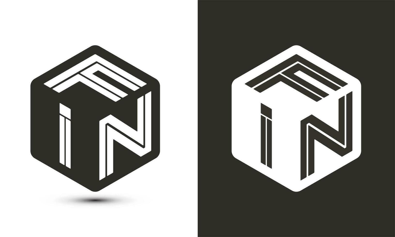 FIN letter logo design with illustrator cube logo, vector logo modern alphabet font overlap style.