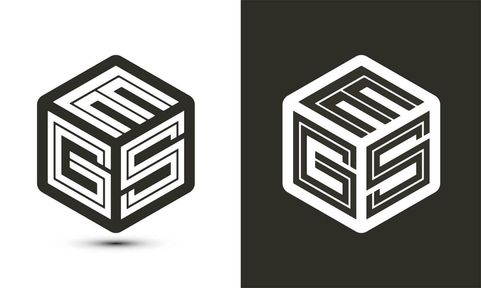 egs letra logo diseño con ilustrador cubo logo, vector logo moderno alfabeto fuente superposición estilo.
