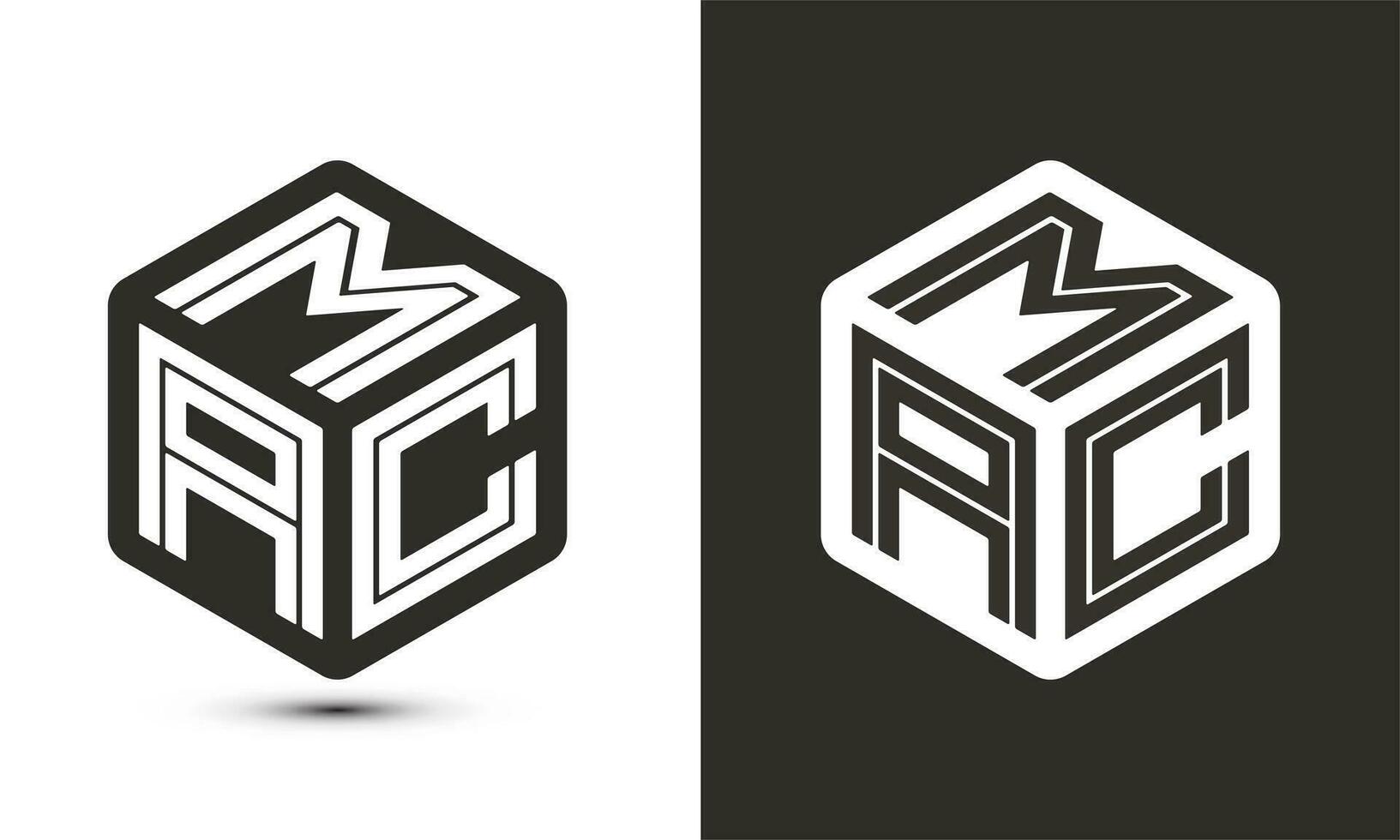 MAC letter logo design with illustrator cube logo, vector logo modern alphabet font overlap style.