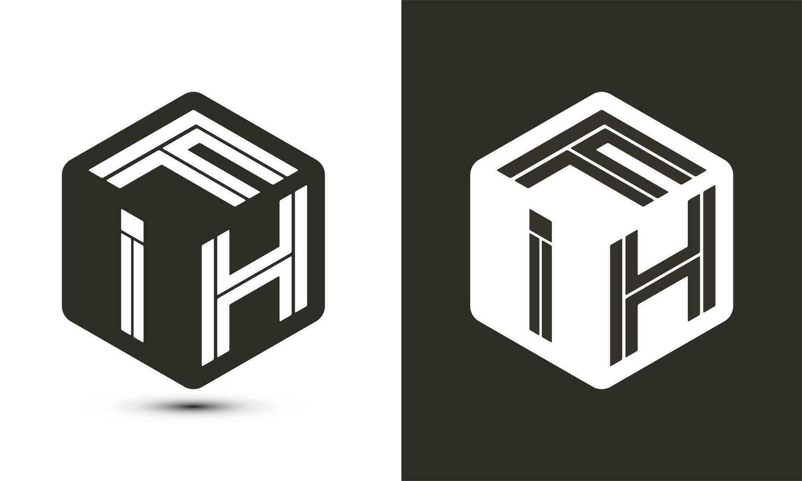 FIH letter logo design with illustrator cube logo, vector logo modern alphabet font overlap style.