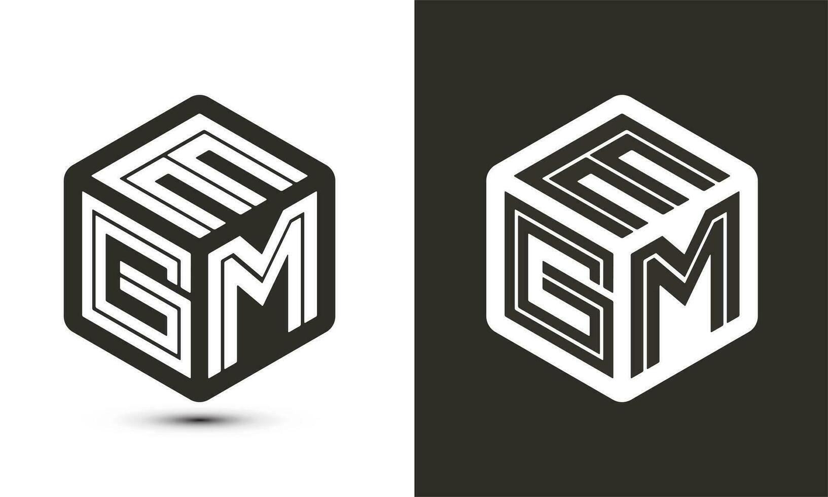 egm letra logo diseño con ilustrador cubo logo, vector logo moderno alfabeto fuente superposición estilo.