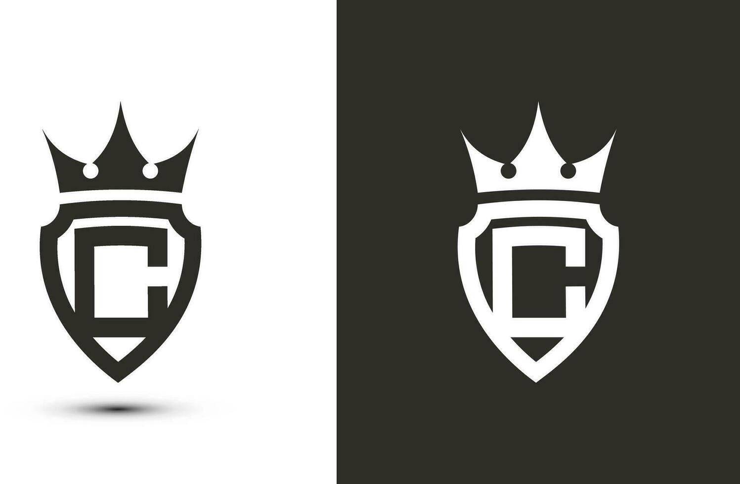 letra C iniciales firma logotipo elegante logo icono vector diseño. lujo proteger corona signo.