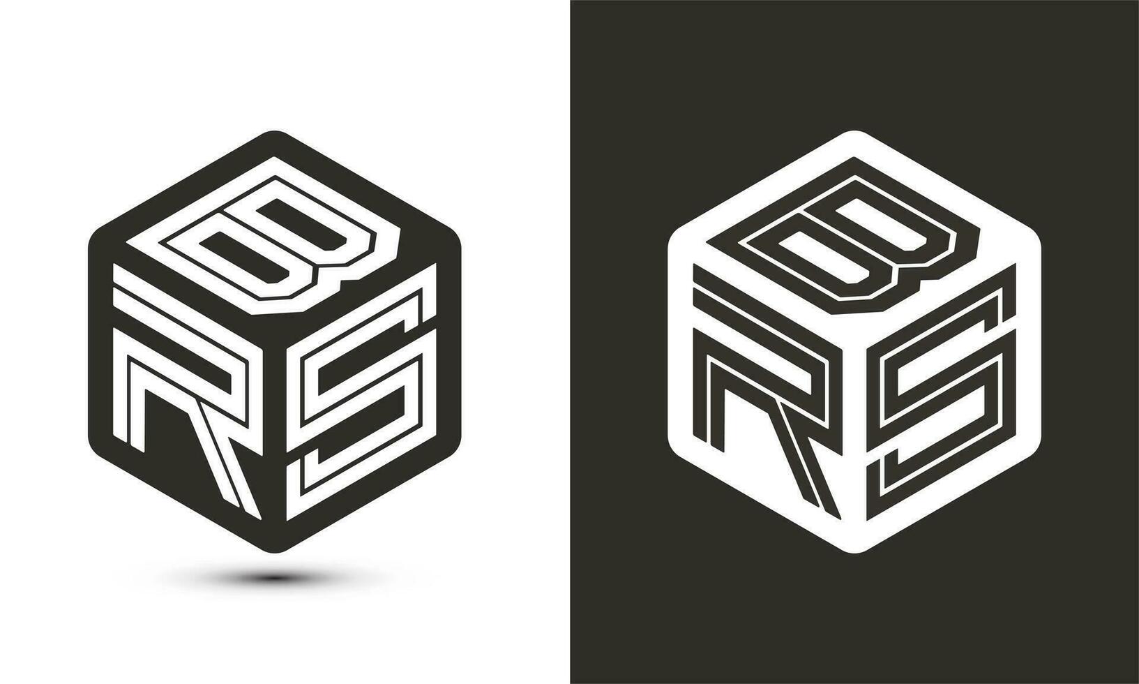 BRS letter logo design with illustrator cube logo, vector logo modern alphabet font overlap style.