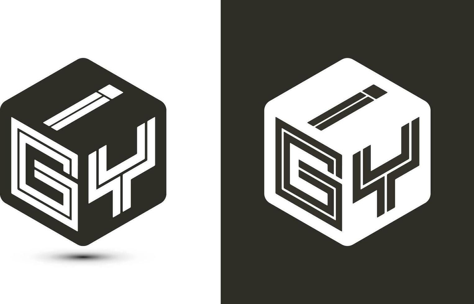 IGY letter logo design with illustrator cube logo, vector logo modern alphabet font overlap style.