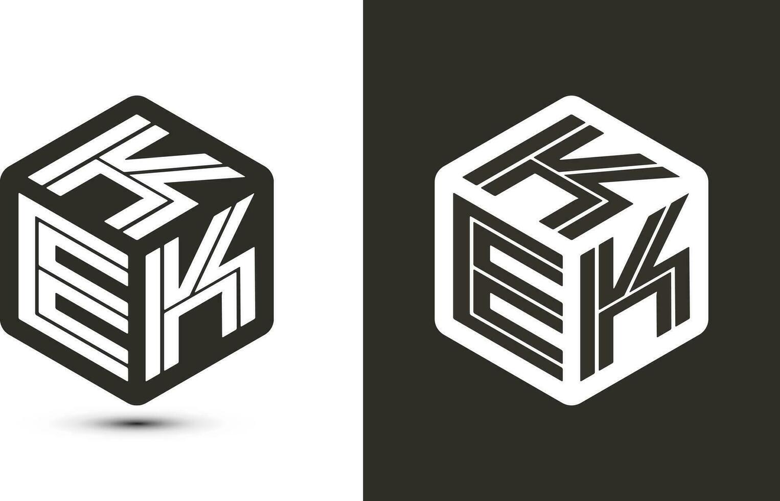 KEK letter logo design with illustrator cube logo, vector logo modern alphabet font overlap style.
