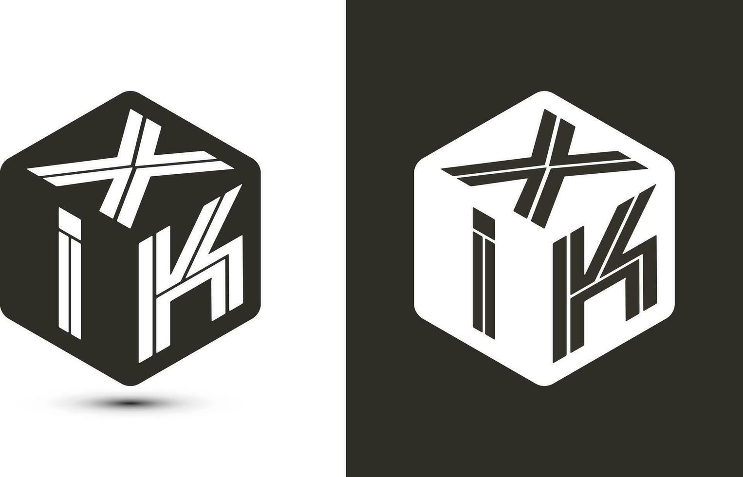 XIK letter logo design with illustrator cube logo, vector logo modern alphabet font overlap style.