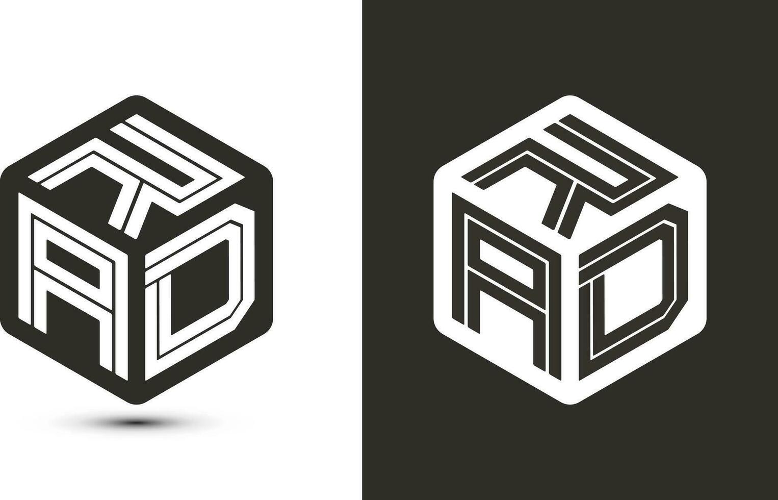 rad letra logo diseño con ilustrador cubo logo, vector logo moderno alfabeto fuente superposición estilo.