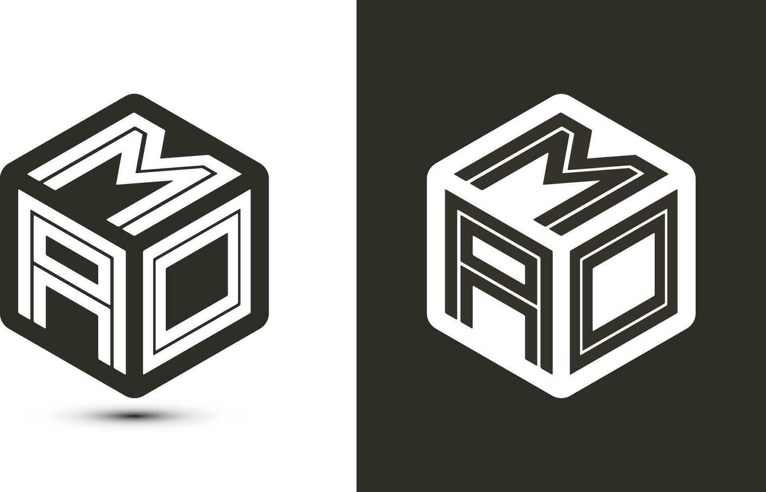 mao letra logo diseño con ilustrador cubo logo, vector logo moderno alfabeto fuente superposición estilo.