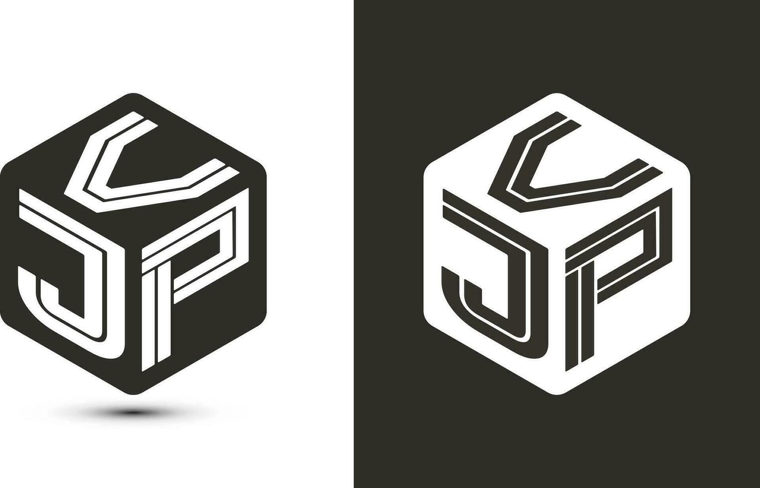 vfj letra logo diseño con ilustrador cubo logo, vector logo moderno alfabeto fuente superposición estilo.