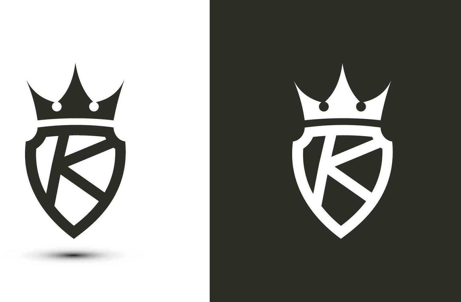 letra k iniciales firma logotipo elegante logo icono vector diseño. lujo proteger corona signo.